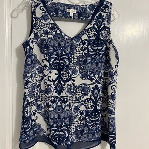 Charming Charlie Blue and White Blouse